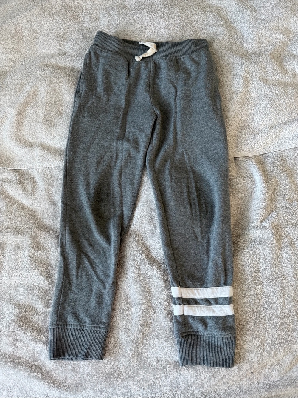 The Children's Place Charcoal Gray Joggers with White Stripes